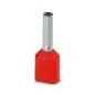 Preview: 100 pce. twin wire end ferrule red for 2x1mm²