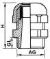 Preview: Cable gland M32x1.5 gray with nut, Ø14-21mm