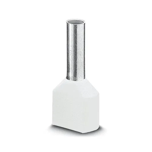 100 pce. twin wire end ferrule white for 2x0,50 mm²