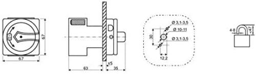 ARLI Main Switch 25A 4-Pole for Front Panel Mounting IP20