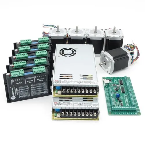 EstlCAM control with 4 stepper motors NEMA23 / 1,8Nm, 5 stepper motor drivers DM542EU and 2x48V power supply unit