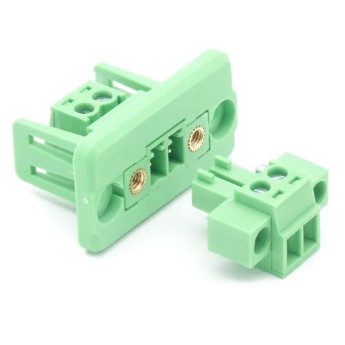 Steckbarer Klemmenblock-Steckverbinder mit Verriegelung 2-Pol 3,81mm Rastermaß 15A 300V