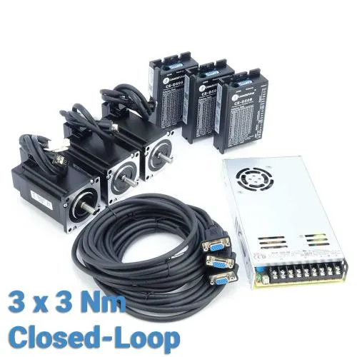 Driveset 3-axis with 3 x 3Nm closed loop motor CS-M22430 + CS-D508