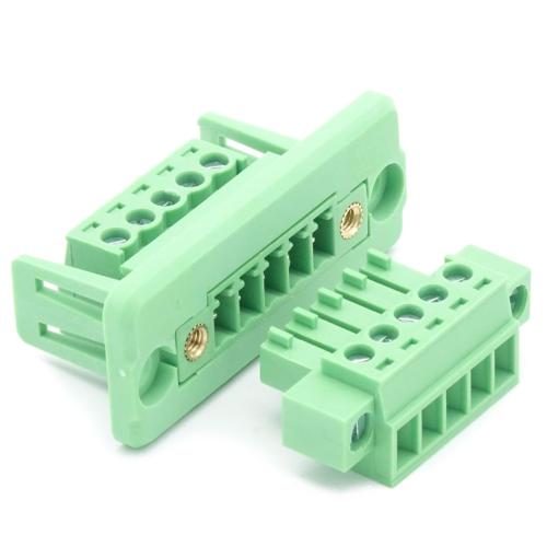 Steckbarer Klemmenblock-Steckverbinder mit Verriegelung 5-Pol 3,81mm Rastermaß 15A 300V