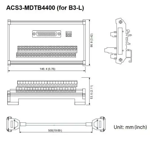 Connection adapter ACS3-MDTD2600 for Delta B3-E servo driver