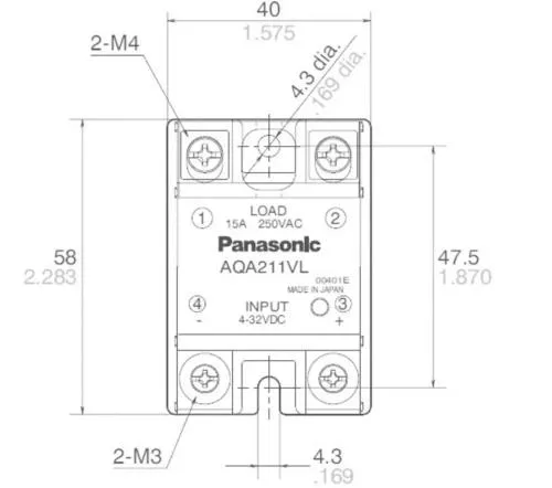 Solid State Relais Panasonic AQA411VL 24V / 25A 230V