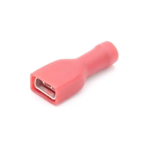 Flat receptacle 6.3x0.8 fully insulated RED