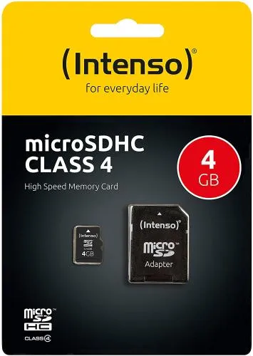 MicroSDHC memory card 4GB, Intenso