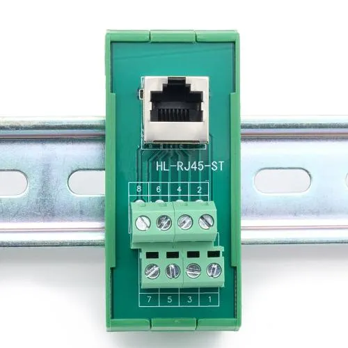 RJ45 adapter for DIN rail