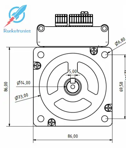 JMC Closed Loop stepper motor with integrated driver 9.5 Nm with brake