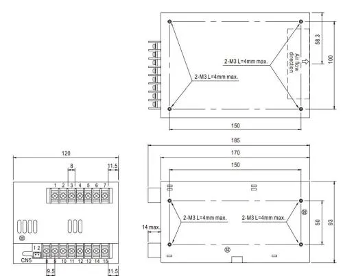 Switching power supply 48V 12,5A 600W Meanwell PSP-600-48