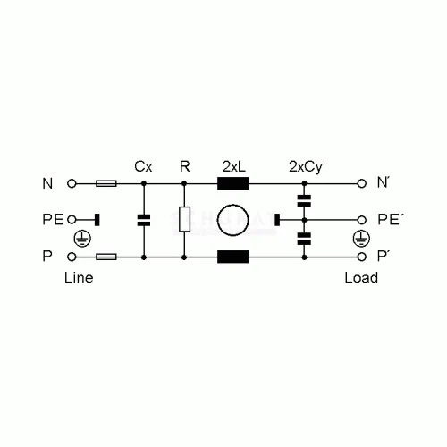 Netzfilter FN9260-10-06 mit Kaltgerätestecker und Sicherung 10A
