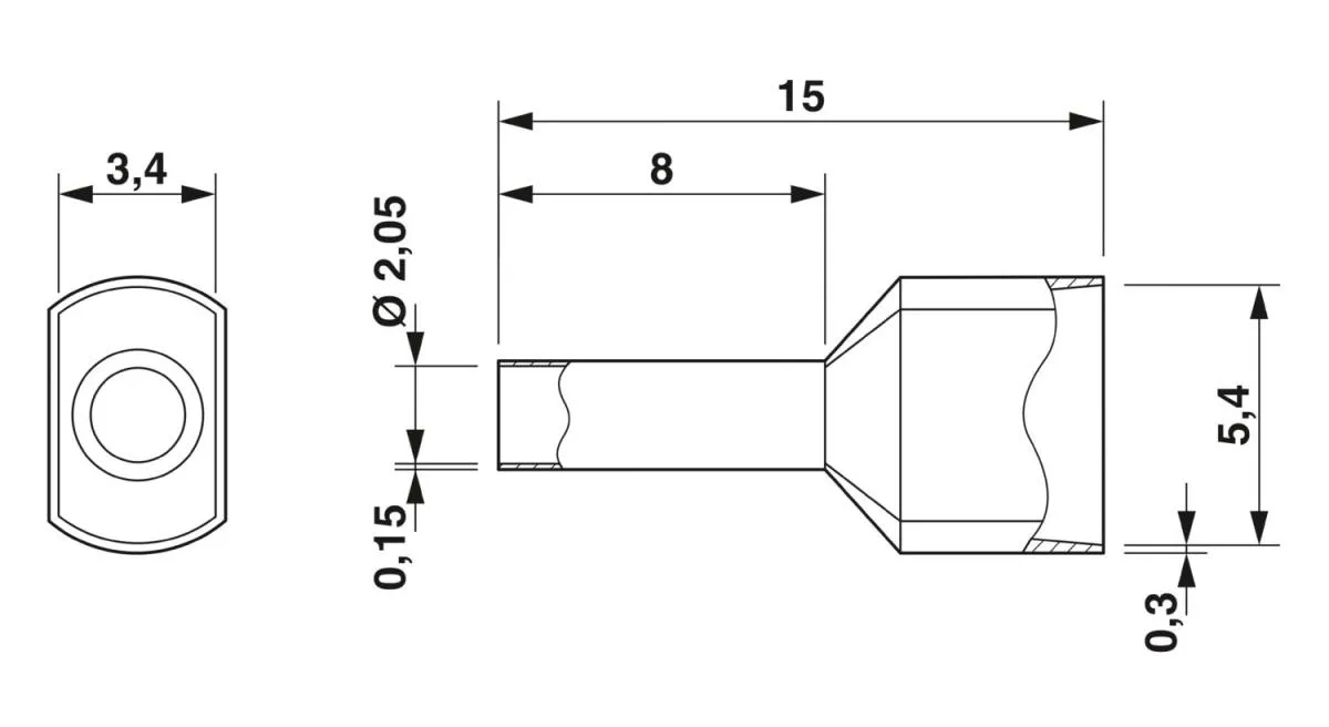 100 pce. twin wire end ferrule red for 2x1mm²