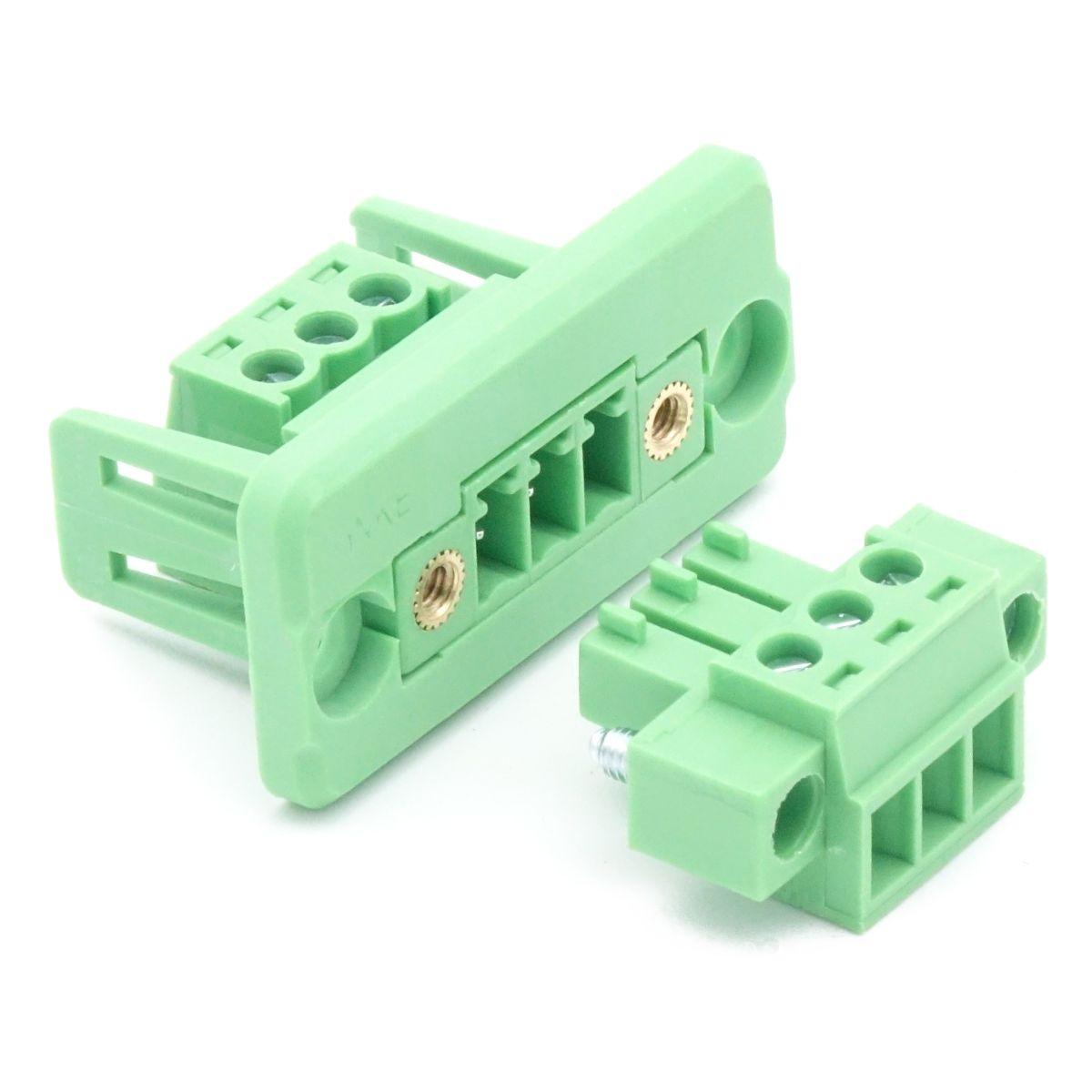 Steckbarer Klemmenblock-Steckverbinder mit Verriegelung 3-Pol 3,81mm Rastermaß 15A 300V