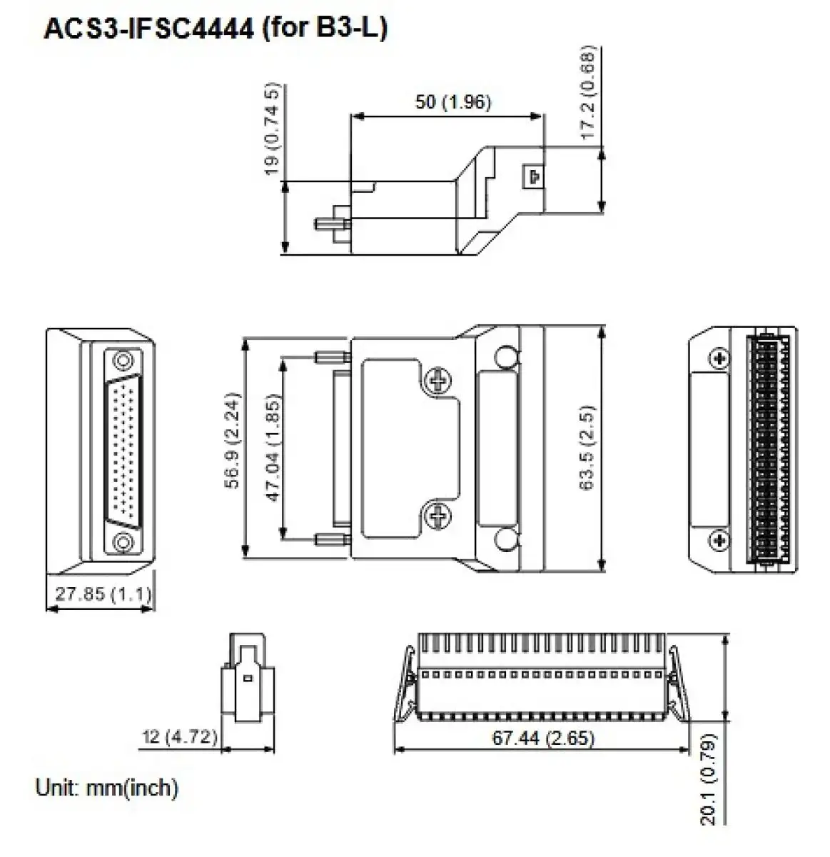 Connection adapter ACS3-IFSC4444 for Delta B3-L servo driver