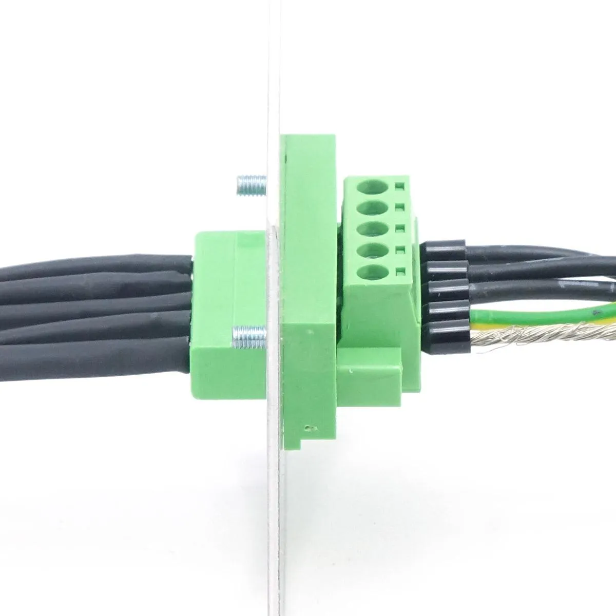Plug-in terminal with locking 5-pole