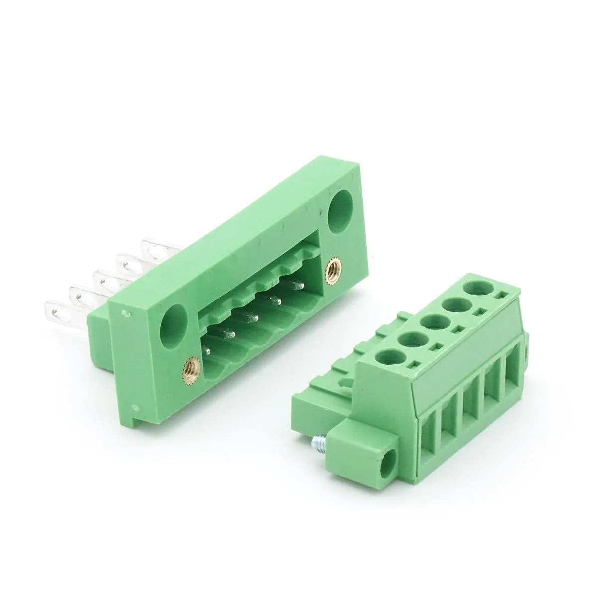 Plug-in terminal with locking 5-pole