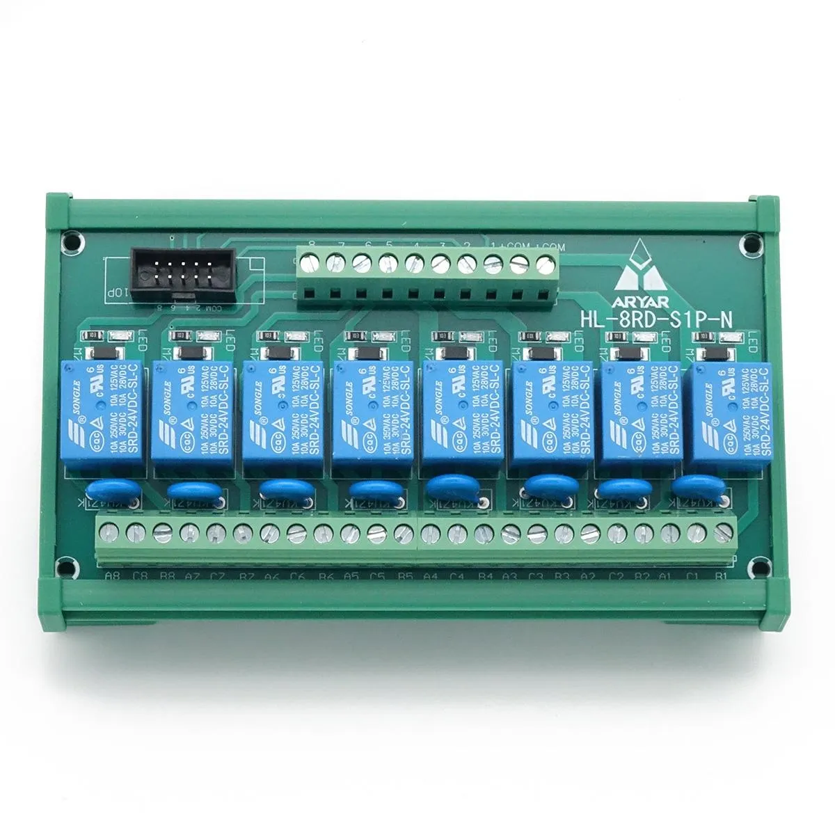 8-Channel Relay Module, 24 V DC, Changeover Contact, 10 A up to 230 V AC