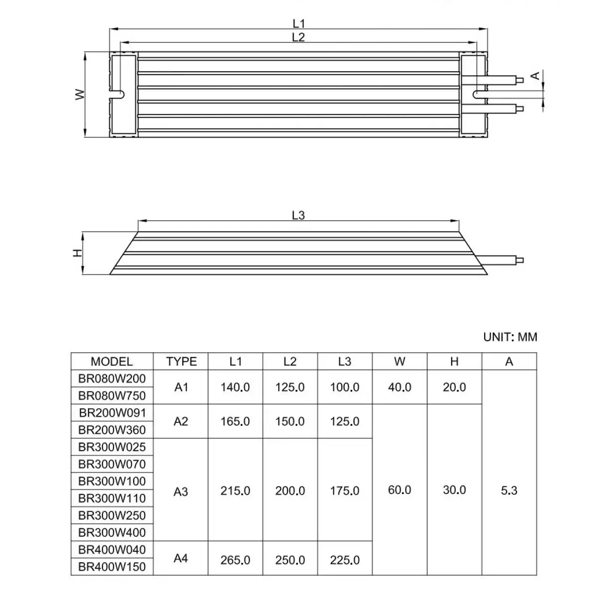 Delta BR400W040 External Braking Resistor 40 Ohms 400 W