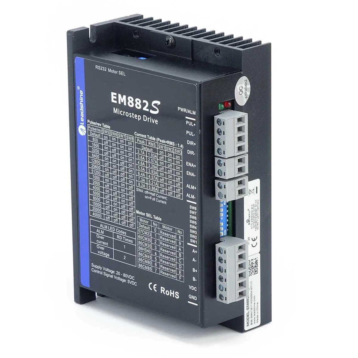 Stepper Motor Driver Leadshine EM882S Digital 20-80V 8.2A
