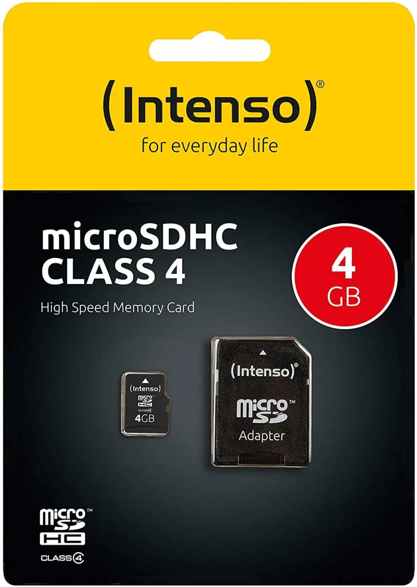 MicroSDHC memory card 4GB, Intenso