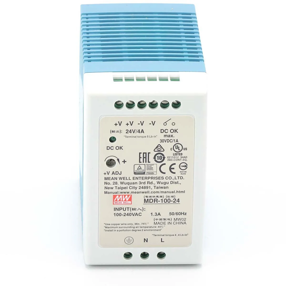 DIN rail power supply 24V 4.0A Meanwell MDR-100-24