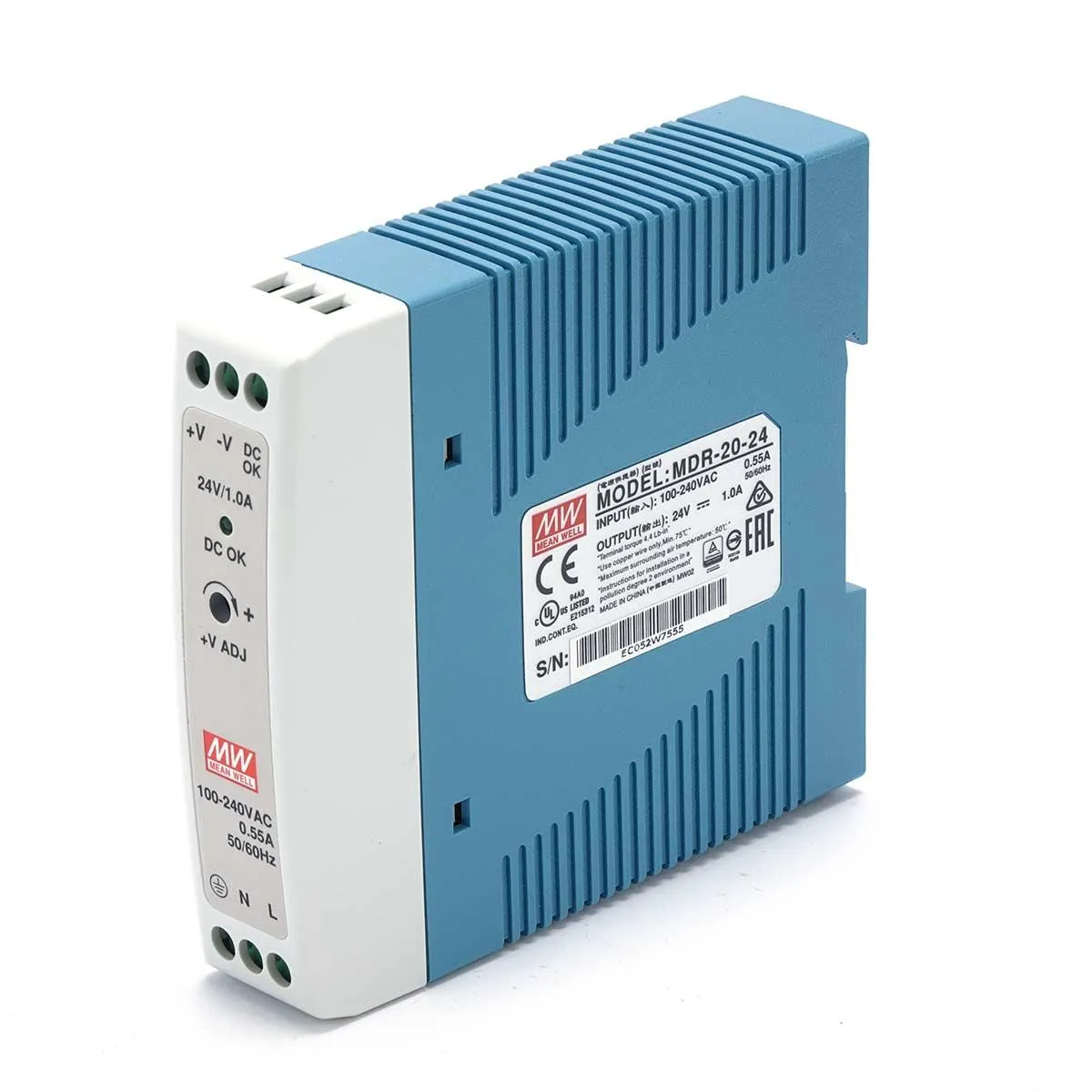 DIN rail power supply 24V 1A Meanwell MDR-20-24