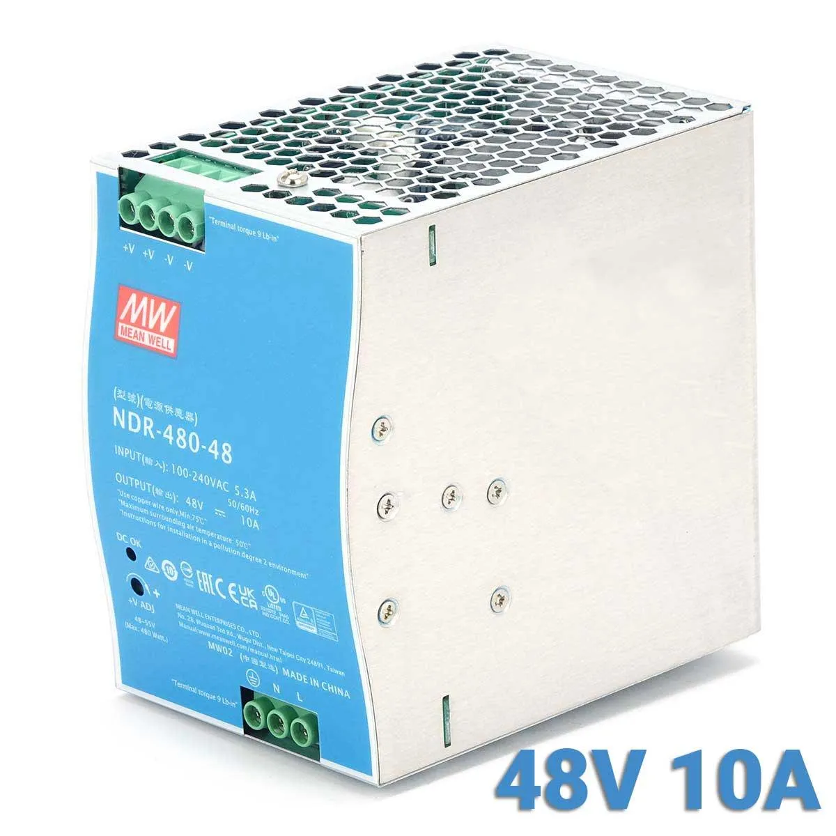DIN rail power supply 48V 10A Meanwell NDR-480-48