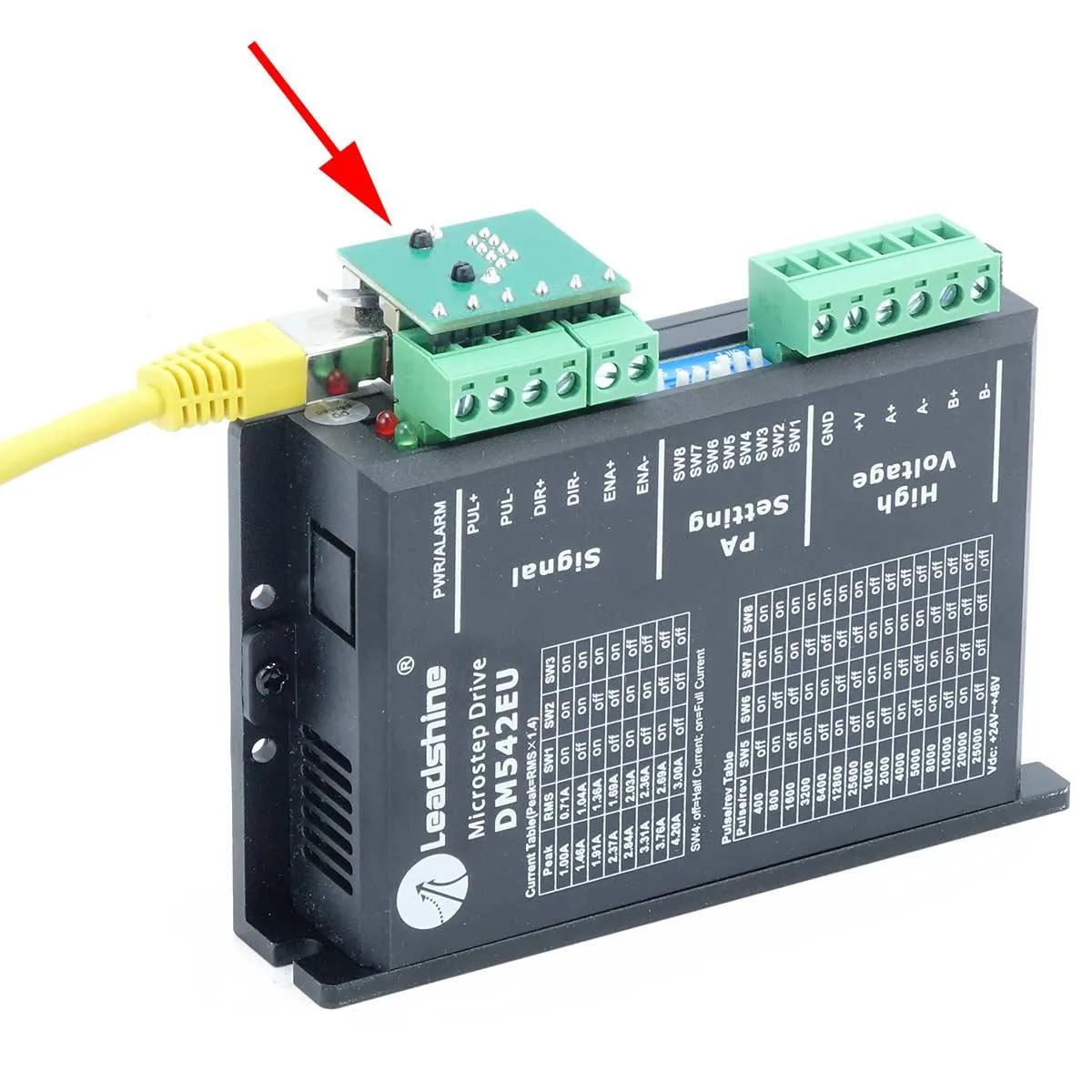 RJ45-Adapterplatine for stepper drivers DM542EU, DM556EU