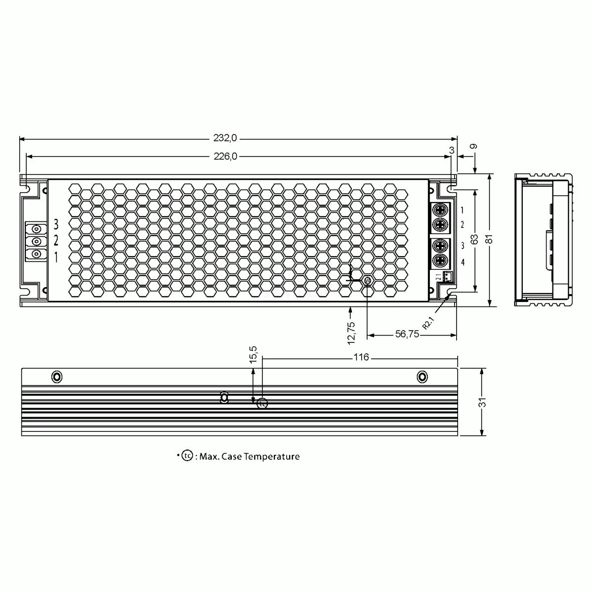 Switching power supply 36V 13,9A 500W Meanwell UHP-500-36