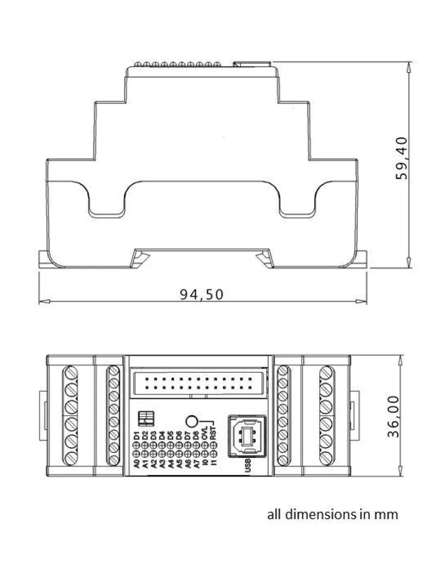 Jogcontrol - Industrielle Schrittmotorsteuerung für Hutschienenmontage