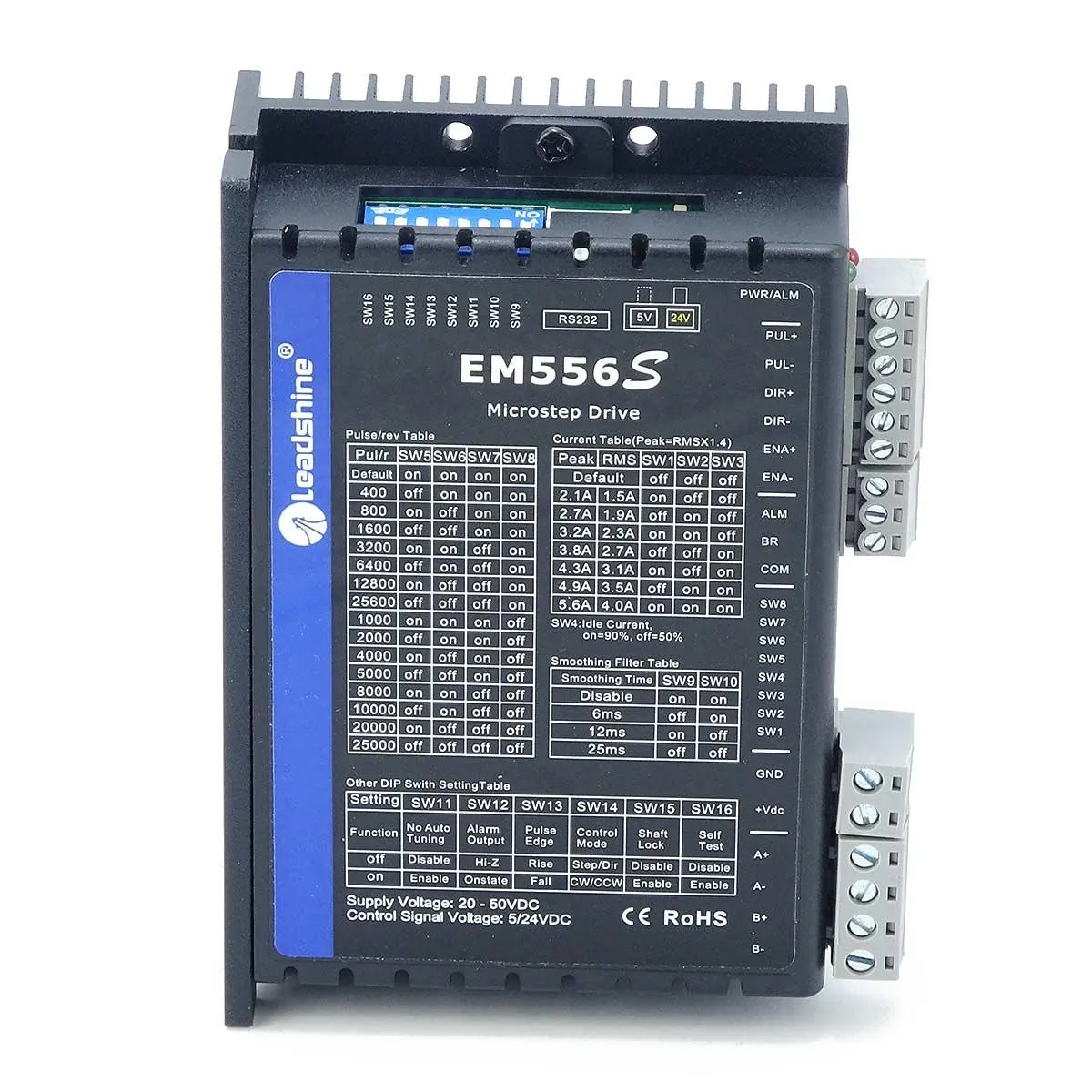 Stepper Motor Driver Leadshine EM556S Digital 20-50V 5.6A