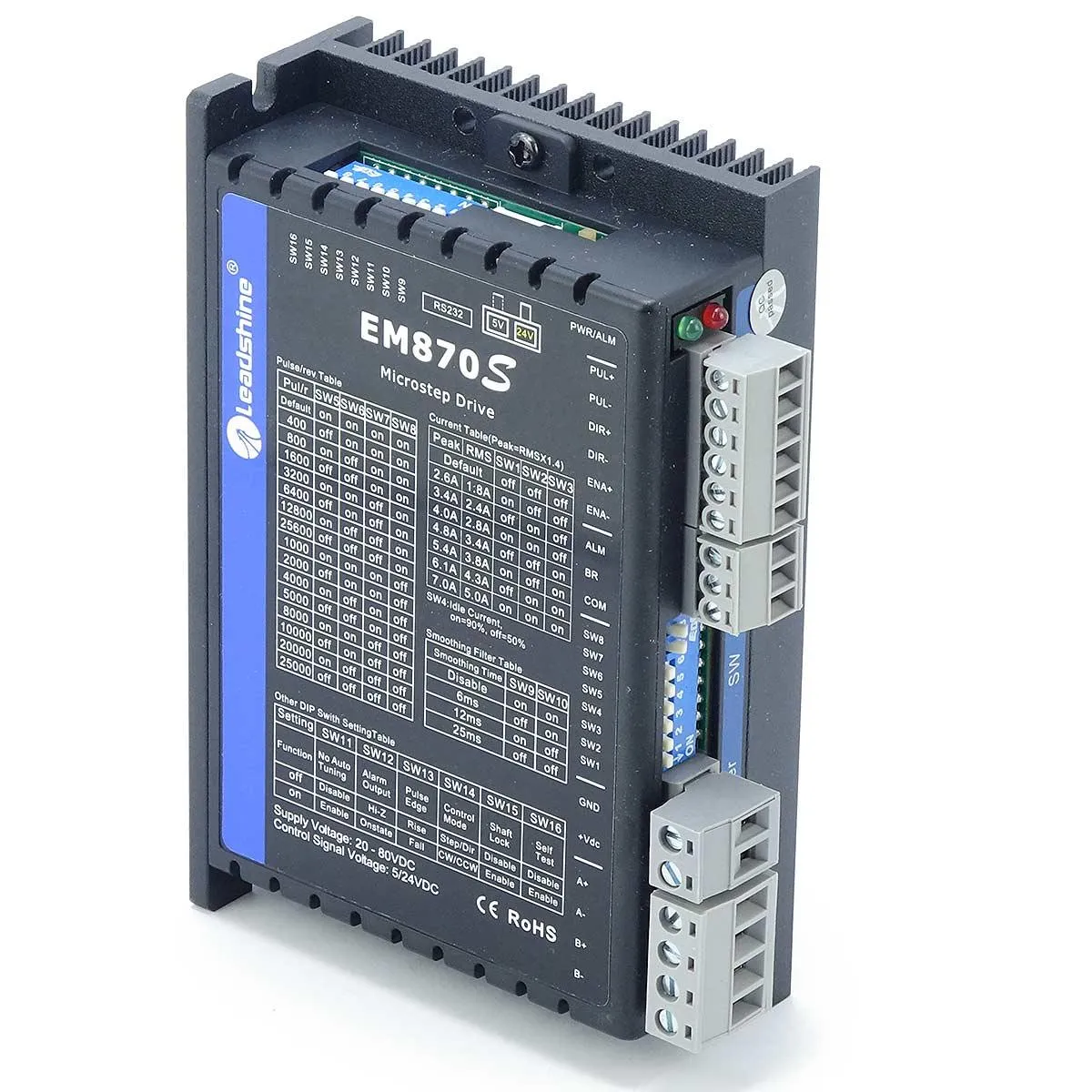 Stepper Motor Driver Leadshine EM870S Digital 20-80V 7.0A