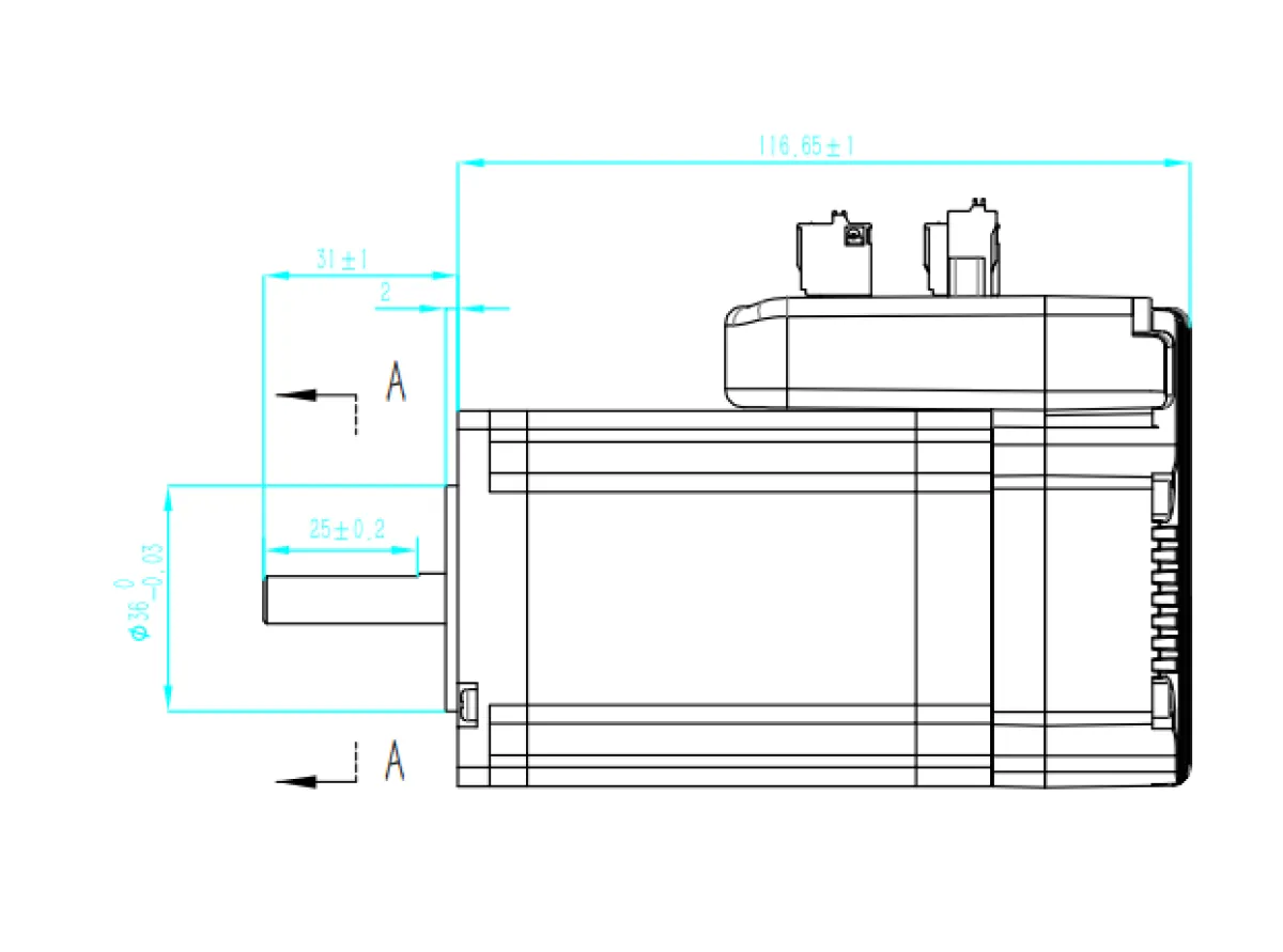 JMC Closed Loop Stepper Motor 3 Nm with Integrated Driver and 31 mm shaft length