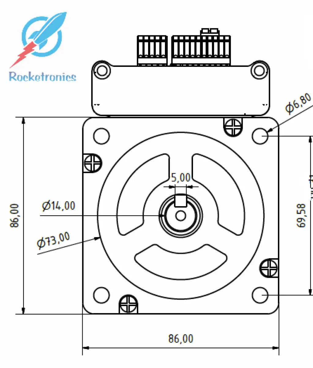 JMC Closed Loop stepper motor with integrated driver 12.2 Nm with brake