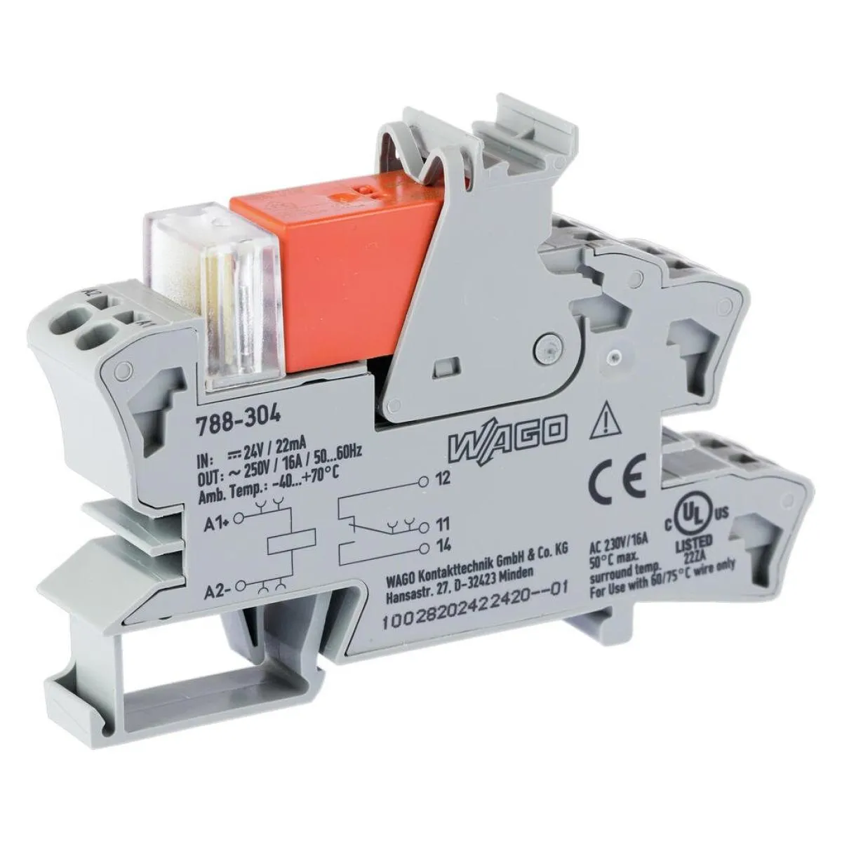 Koppelrelais 24V 1x230V/16A Wago 788-304