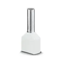 100 pce. twin wire end ferrule white for 2x0,50 mm²