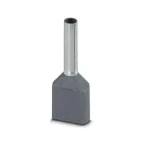 100 pce. twin wire end ferrule gray for 2x0,75 mm²
