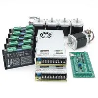 EstlCAM control with 4 stepper motors NEMA23 / 1,8Nm, 5 stepper motor drivers DM542EU and 2x48V power supply unit