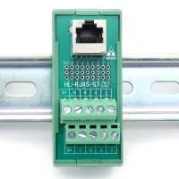 RJ45 adapter for DIN rail with shield connection