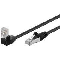 Patchcable Cat 5e F/UTP 3.0m Angled plug Black