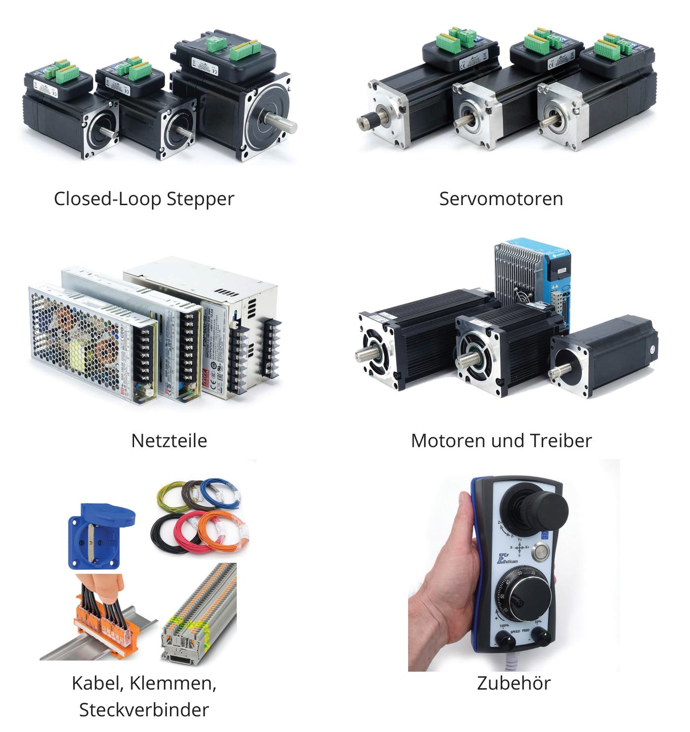 Closed-Loop Stepper, Servomotoren, Netzteile, Treiber, Kabel und Zubehör